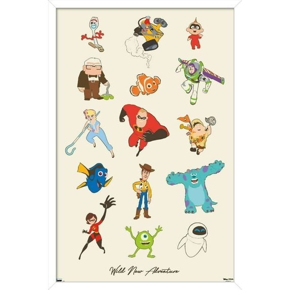 Disney Pixar - Group Wall Poster, 22.375" x 34", Framed