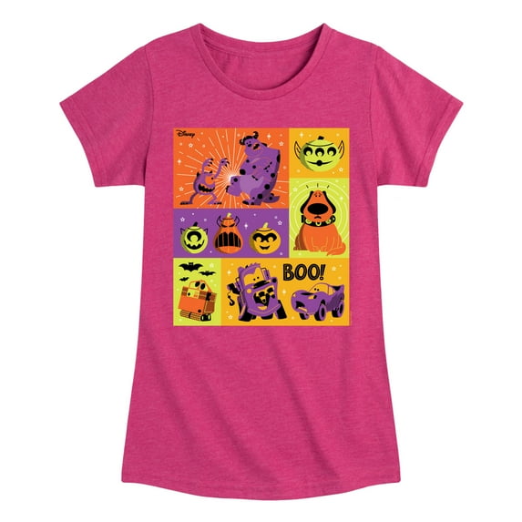 Disney Pixar - Halloween Movie Grid - Toddler & Youth Girls Short Sleeve Graphic T-Shirt