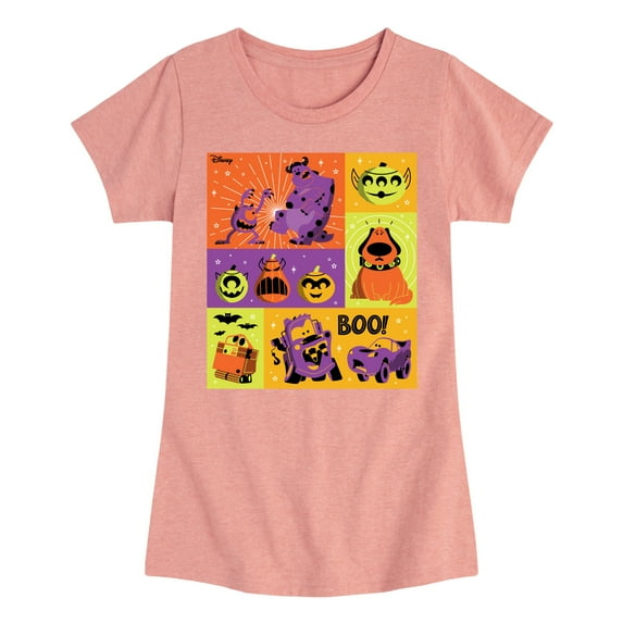 Disney Pixar - Halloween Movie Grid - Toddler & Youth Girls Short Sleeve Graphic T-Shirt
