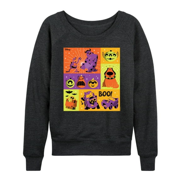 Disney Pixar - Halloween Movie Grid - Women's Lightweight French Terry Long Sleeve Shirt