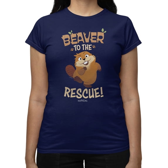 Disney Pixar Hoppers Beaver To The Rescue Women's T-Shirt (Navy, S-2XL)