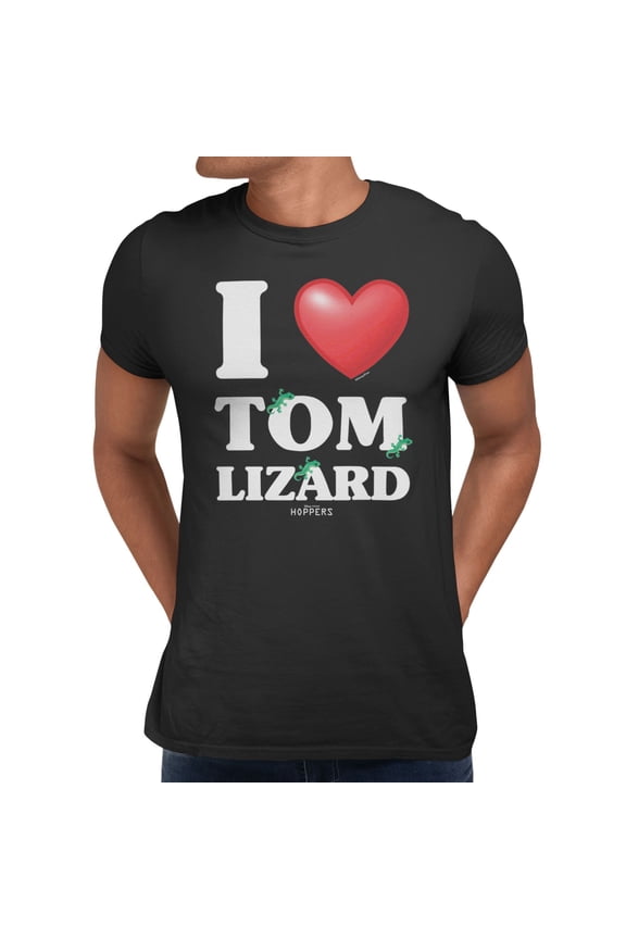 Pixar Hoppers I Heart Tom Lizard Men's T Shirt (Black, S-XXXL)