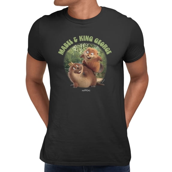 Disney Pixar Hoppers Mabel And King George Forest Circle Men's T Shirt (Black, S-3XL)