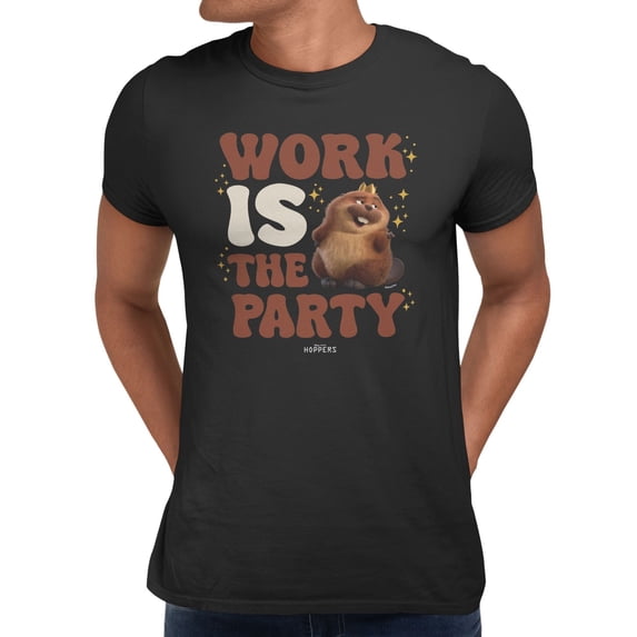 Disney Pixar Hoppers George At Work Men's T Shirt (Black, S-3XL)