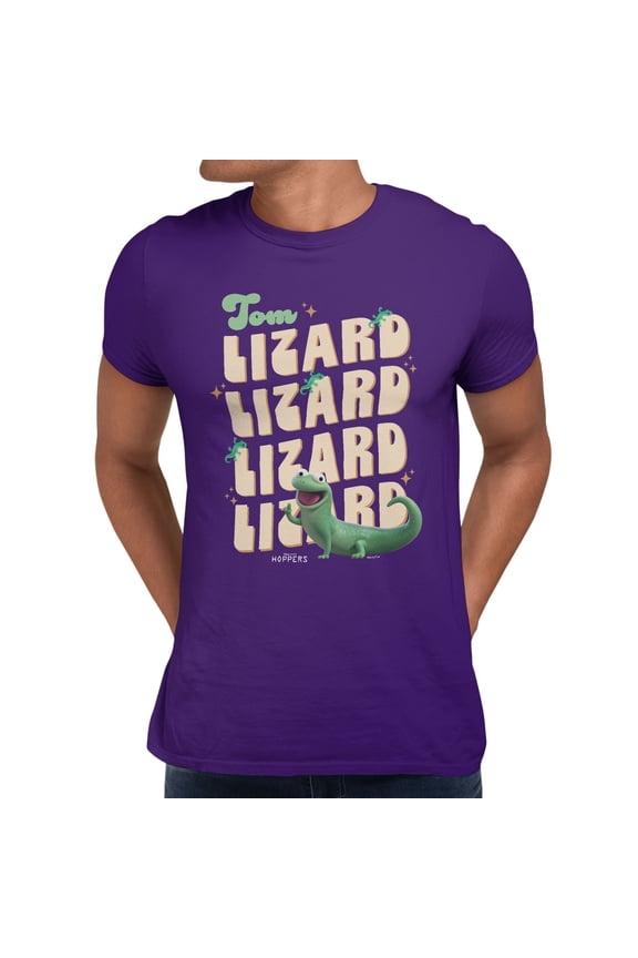 Pixar Hoppers Tom Lizard Name Stack Men's T-Shirt (Purple, S-3XL)