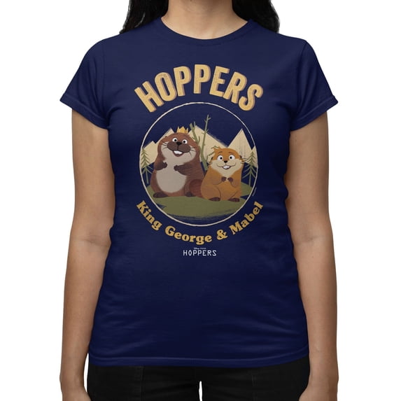 Disney Pixar Hoppers Flat Circle Women's T Shirt (Navy, S-2XL)