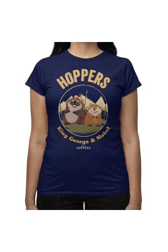 Pixar Hoppers Flat Circle Women's T Shirt (Navy, S-2XL)
