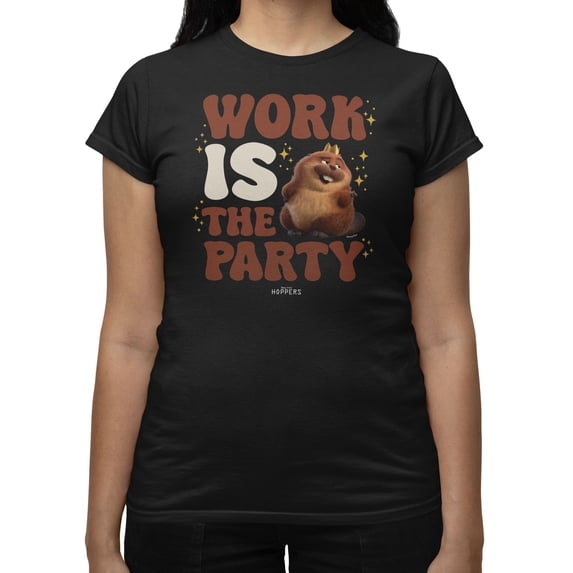 Disney Pixar Hoppers George At Work Women's T Shirt (Black, S-2XL)
