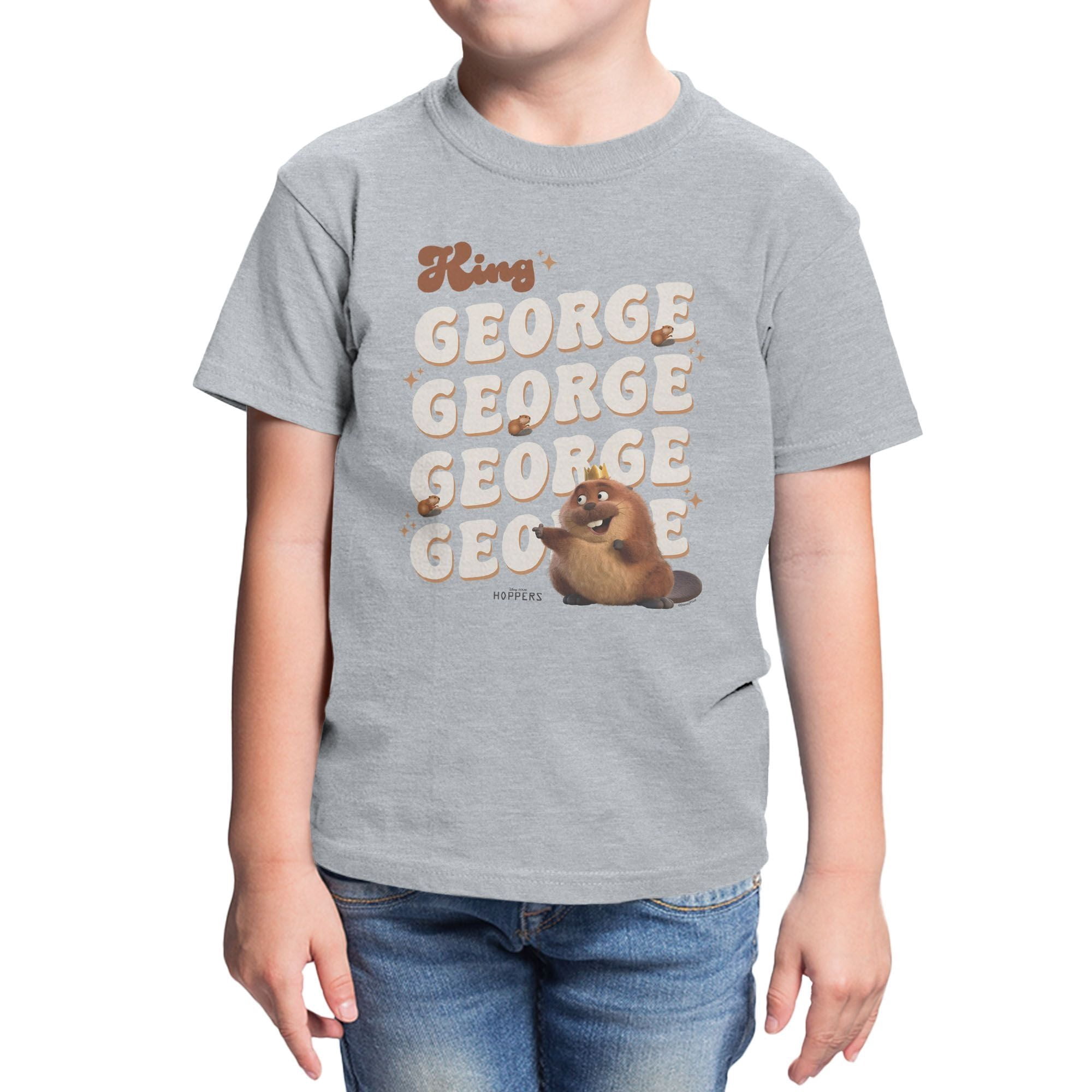 Disney Pixar Hoppers King George Name Stack Youth T Shirt (Sport Grey ...