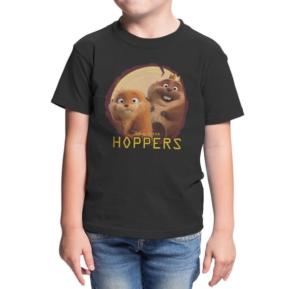 Disney Pixar Hoppers Log Photo Youth T Shirt (Black, XS-XL)