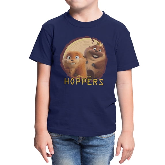 Disney Pixar Hoppers Log Photo Youth T Shirt (Navy, XS-XL)
