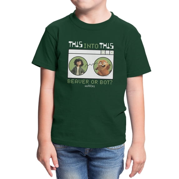 Disney Pixar Hoppers This Into This Beaver Youth T Shirt (Forest Green, XS-XL)