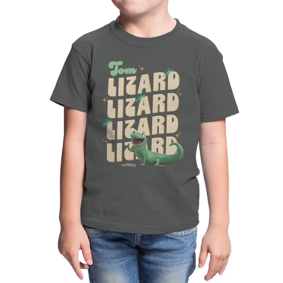 Disney Pixar Hoppers Tom Lizard Name Stack Youth T Shirt (Charcoal, XS-XL)