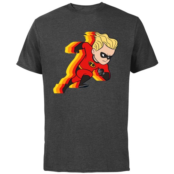 Disney Pixar Incredibles Dash Parr Running T-Shirt - Short Sleeve Cotton T-Shirt for Adults - Customized-Charcoal