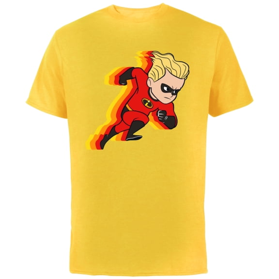 Disney Pixar Incredibles Dash Parr Running T-Shirt - Short Sleeve Cotton T-Shirt for Adults - Customized-Yellow