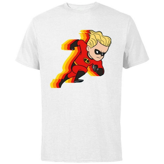 Disney Pixar Incredibles Dash Parr Running T-Shirt - Short Sleeve Cotton T-Shirt for Adults - Customized-White