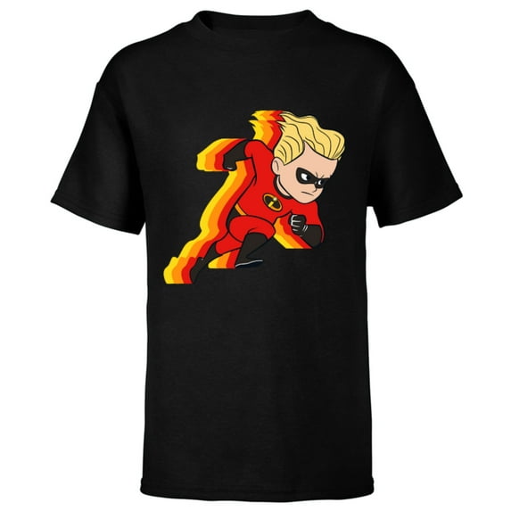 Disney Pixar Incredibles Dash Parr Running T-Shirt - Short Sleeve T-Shirt for Kids - Customized-Black
