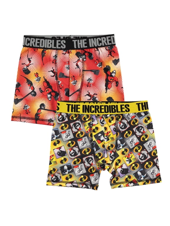 Disney Pixar Incredibles Mr. Incredible Elastigirl Jack-Jack Dash, 2 Pack Boxer Brief (Little Boys & Big Boys)