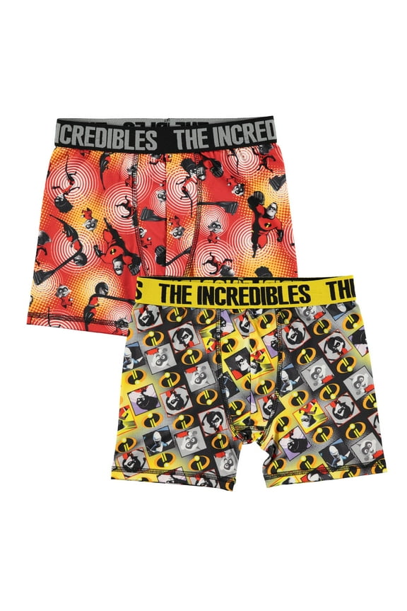 Disney Pixar Incredibles Mr. Incredible Elastigirl Jack-Jack Dash, 2 Pack Boxer Brief (Little Boys & Big Boys)