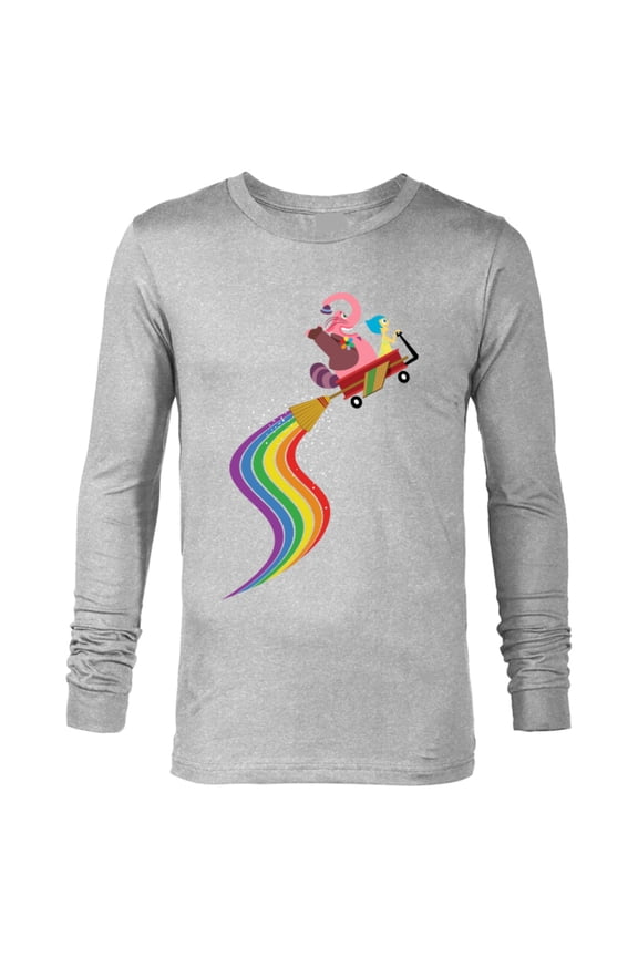 Disney Pixar Inside Out Bing Bong and Joy Rainbow T-Shirt - Long Sleeve T-Shirt for Men - Customized-Athletic Heather