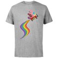 thumbnail image 1 of Disney Pixar Inside Out Bing Bong and Joy Rainbow T-Shirt - Short Sleeve Cotton T-Shirt for Adults - Customized-Athletic Heather, 1 of 5