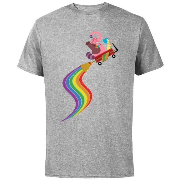 Disney Pixar Inside Out Bing Bong and Joy Rainbow T-Shirt - Short Sleeve Cotton T-Shirt for Adults - Customized-Athletic Heather