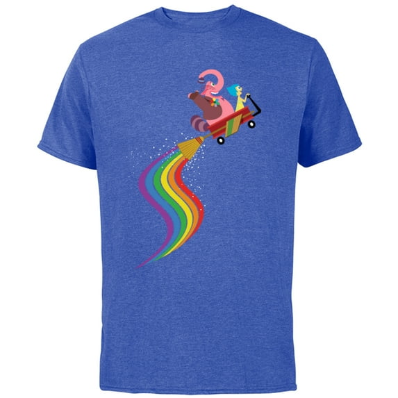 Disney Pixar Inside Out Bing Bong and Joy Rainbow T-Shirt - Short Sleeve Cotton T-Shirt for Adults - Customized-Royal Heather