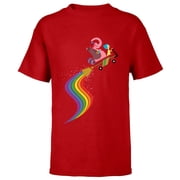 Disney Pixar Inside Out Bing Bong and Joy Rainbow T-Shirt - Short Sleeve T-Shirt for Kids - Customized-Red