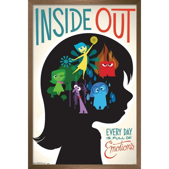Disney Pixar Inside Out - Emotions Wall Poster, 14.725" x 22.375", Framed