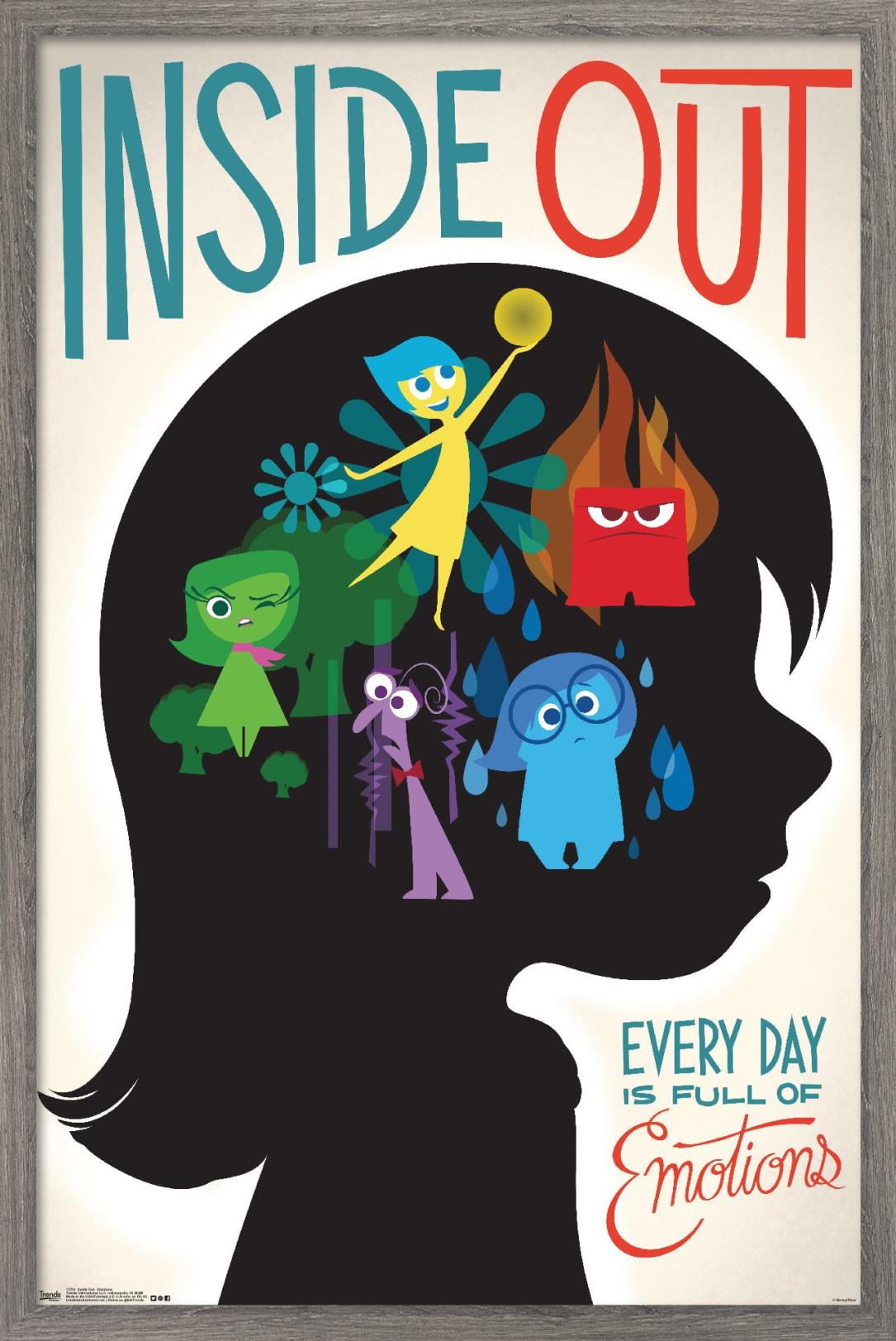 Disney Pixar Inside Out Emotions Framed Kids Poster
