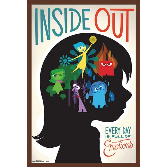 Disney Pixar Inside Out - Emotions Wall Poster, 22.375" x 34", Framed