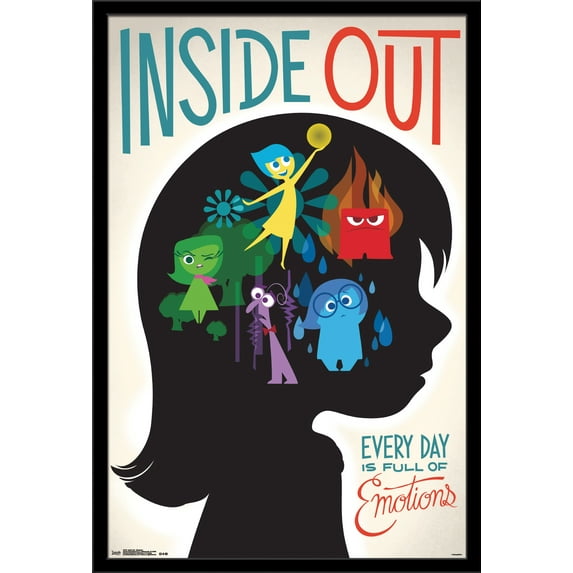 Disney Pixar Inside Out - Emotions Wall Poster, 22.375" x 34", Framed