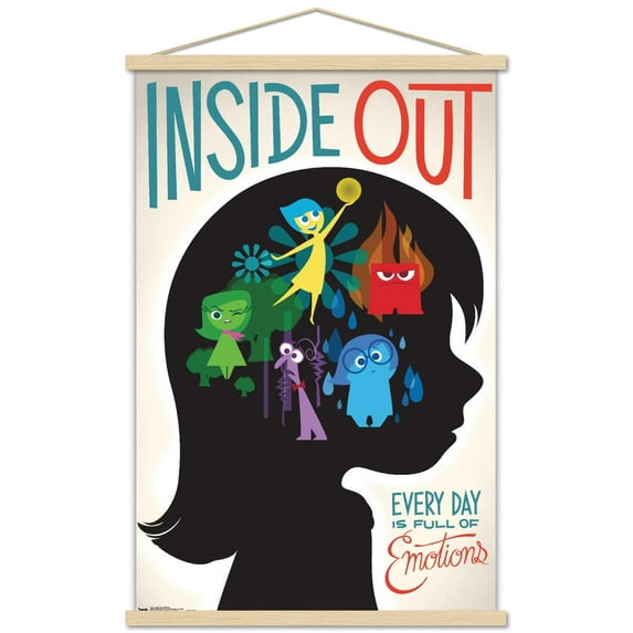 Disney Pixar Inside Out - Emotions Wall Poster with Wooden Magnetic Frame, 22.375" x 34"