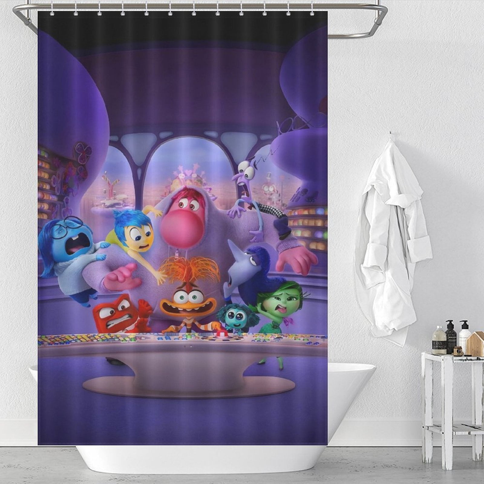 DisneyPixar Inside Out Shower Curtain,Polyester Shower Curtain,Water