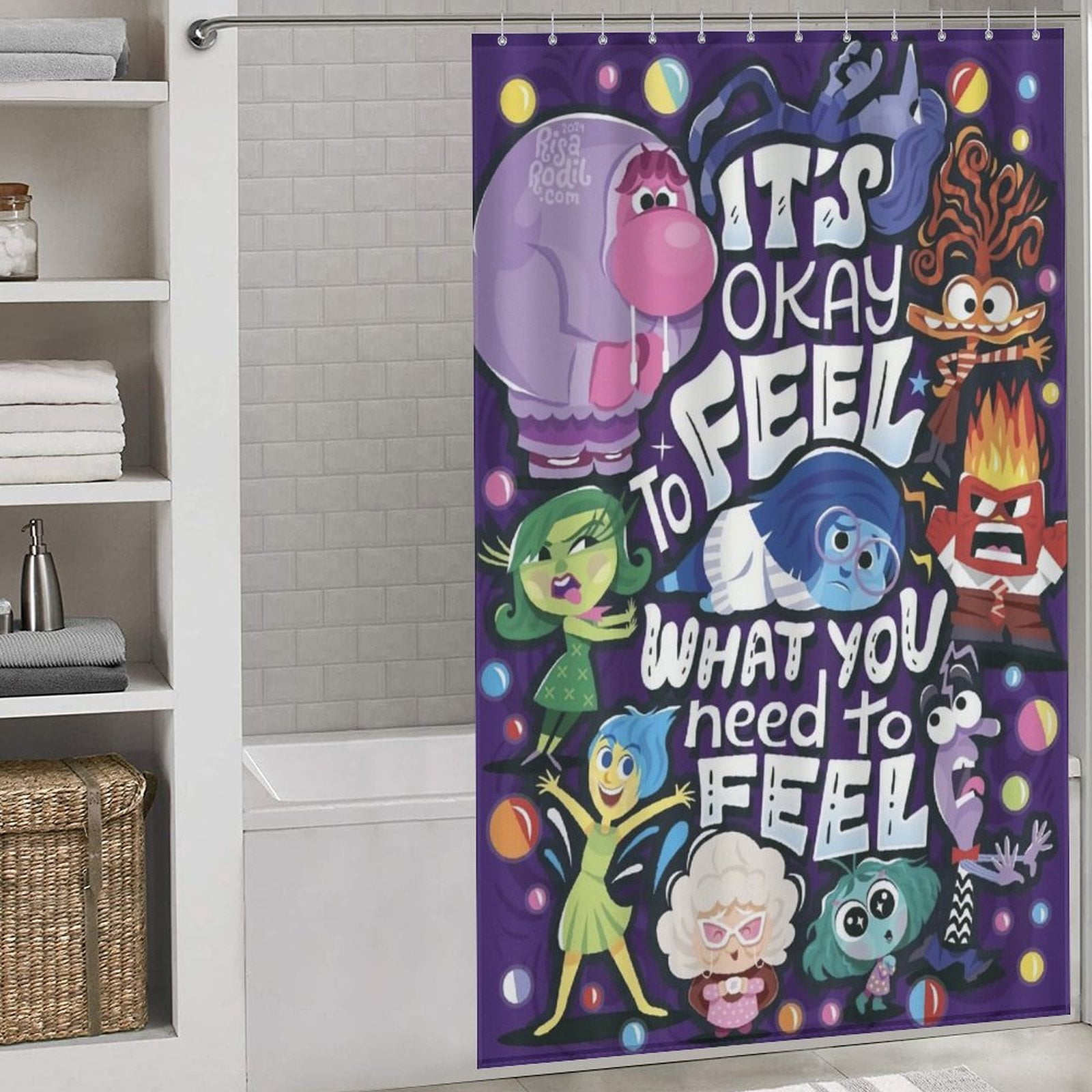 DisneyPixar Inside Out Shower Curtains for Bathroom,Shower Curtain