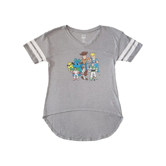 Disney Pixar Junior Womens Toy Story 4 Gang Woody Buzz Grey T-Shirt Top M(7/9)