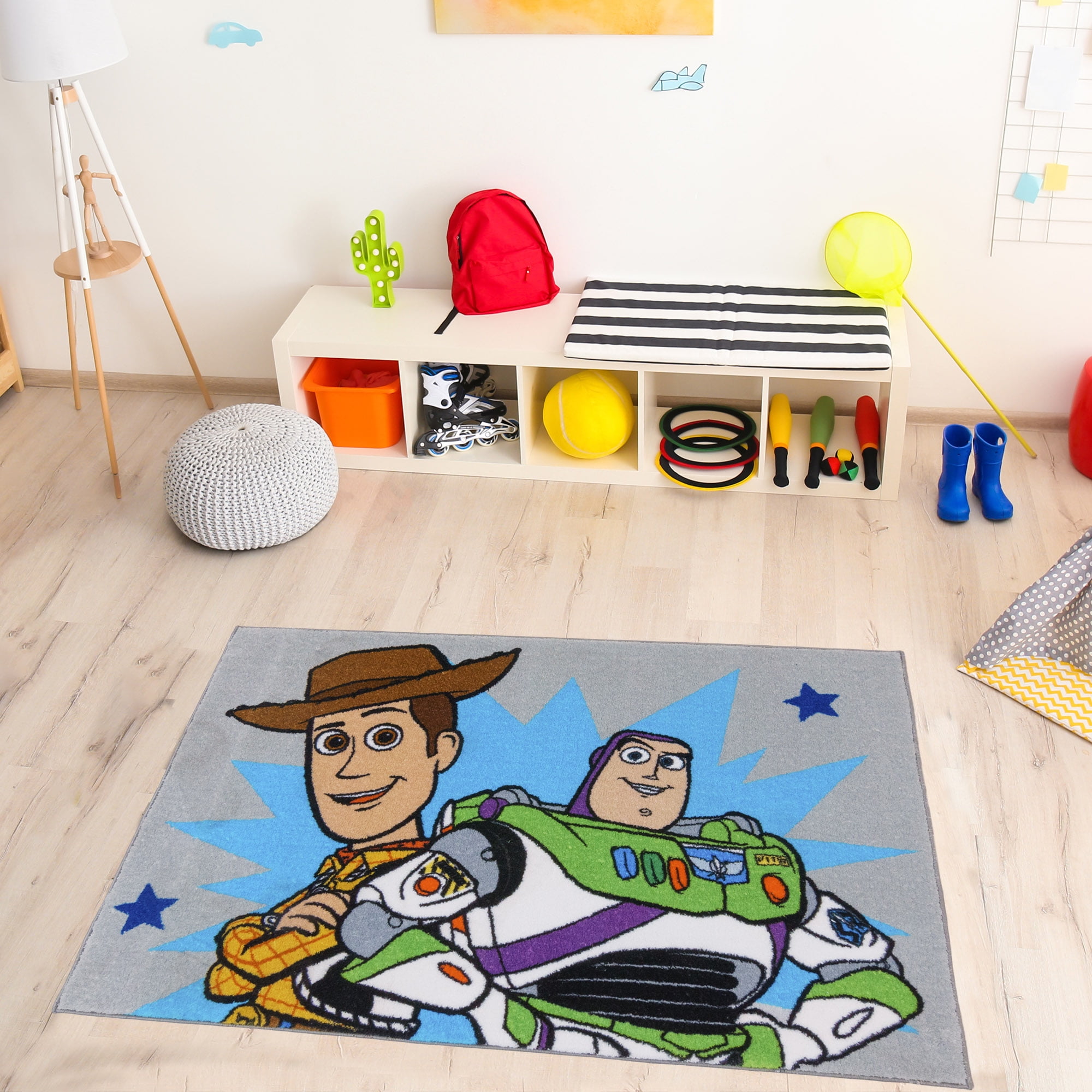 Disney Pixar Toy Story Friends Multicolor Kids Plush Youth Indoor Area Rug, 3'x5'
