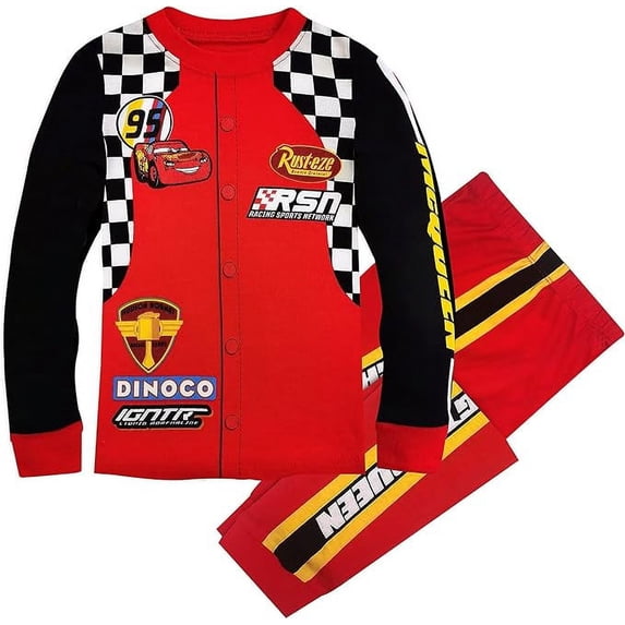Disney Pixar Lightning McQueen Pit Crew Costume PJ PALS for Boy Size 8