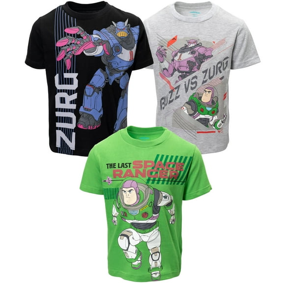 Disney Pixar Lightyear Buzz Lightyear Little Boys 3 Pack T-Shirts Toddler to Big Kid