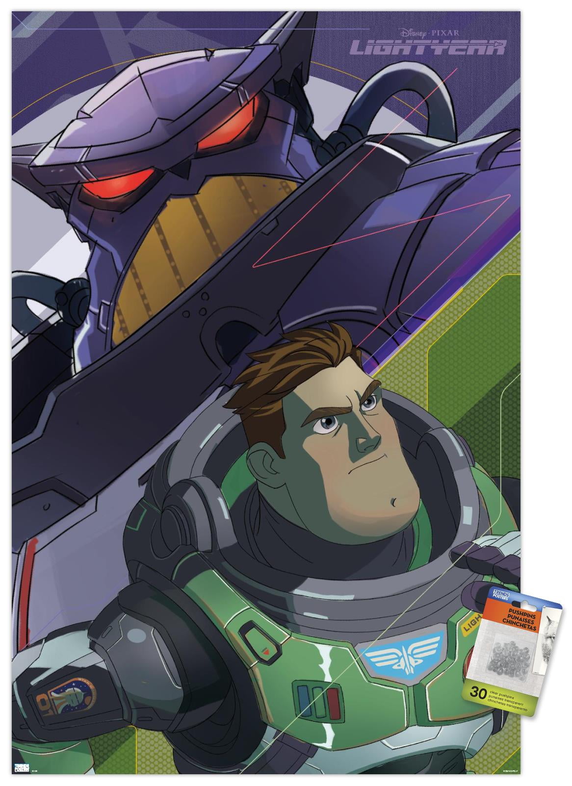 Disney Pixar Lightyear - Buzz and Zurg Wall Poster with Pushpins, 22.375" x 34"