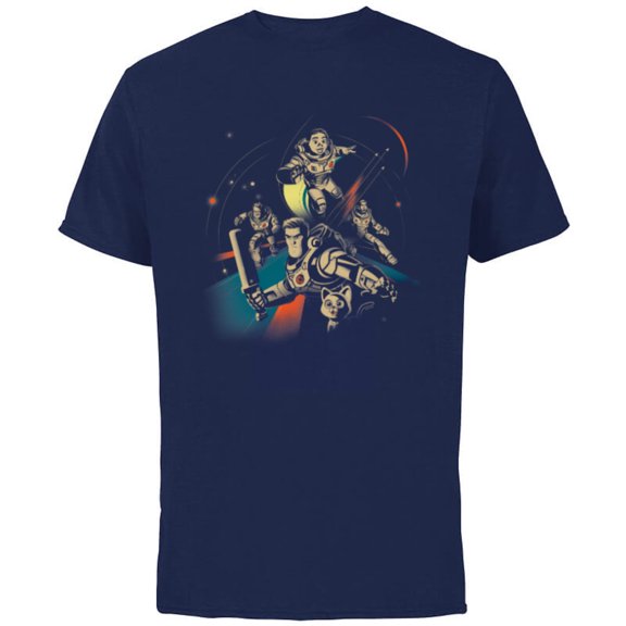 Disney Pixar Lightyear Characters - Short Sleeve Cotton T-Shirt for Adults - Customized-Navy