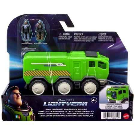 Mattel Disney & Pixar Lightyear Small Toy Vehicle with 2 Figures, Buzz Lightyear Truck, Buzz & Izzy Figures,