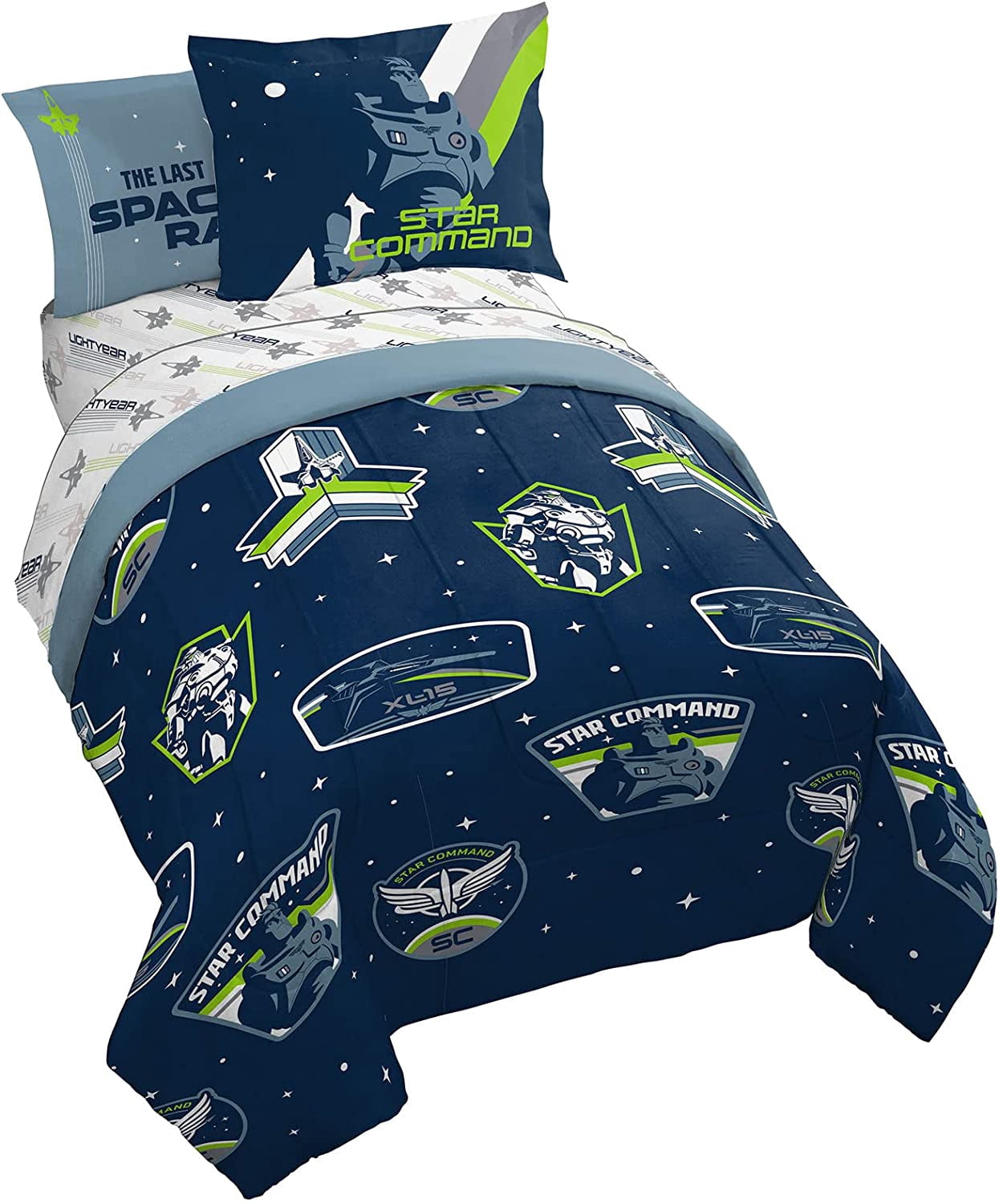 Disney Pixar Lightyear Space Command 5 Piece Twin Size Bed Set ...