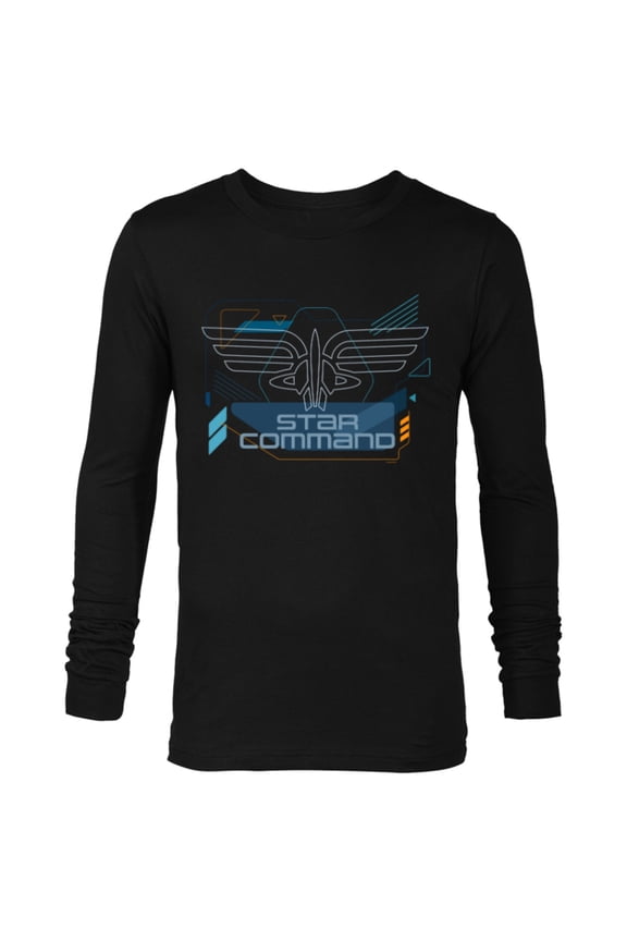 Disney Pixar Lightyear Star Command Logo - Long Sleeve T-Shirt for Men - Customized-Black