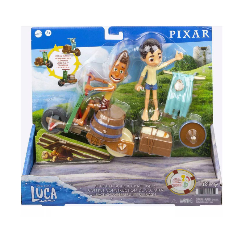 Disney Pixar Luca Alberto Scooter Build and Crash Pack Toy New