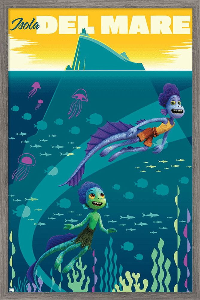 Disney Pixar Luca - Isola Del Mare Wall Poster, 14.725" x 22.375", Framed
