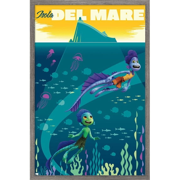 Disney Pixar Luca - Isola Del Mare Wall Poster, 14.725" x 22.375", Framed