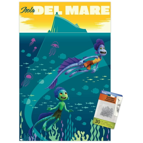 Disney Pixar Luca - Isola Del Mare Wall Poster with Pushpins, 14.725" x 22.375"