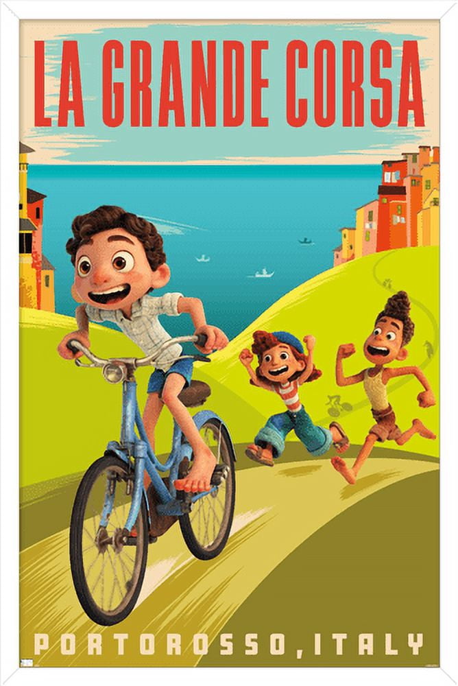 Disney Pixar Luca - La Grande Corsa Wall Poster, 22.375" x 34", Framed