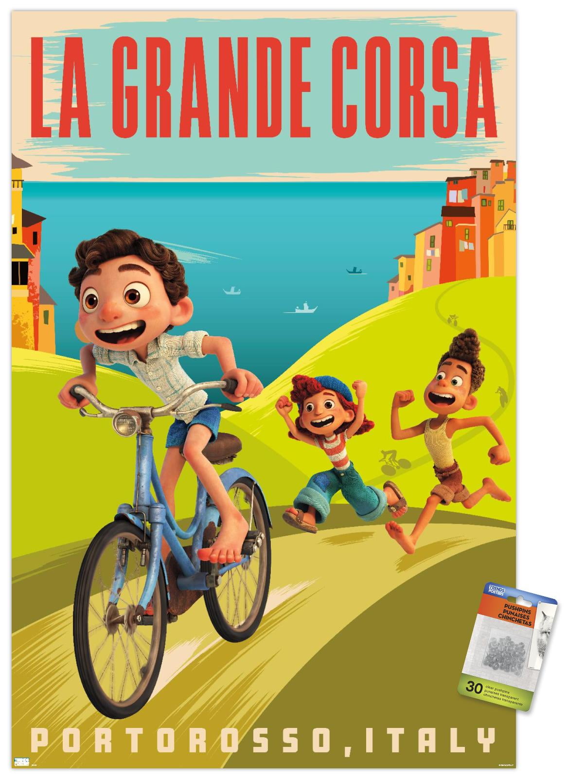Disney Pixar Luca - La Grande Corsa Wall Poster with Pushpins, 22.375" x 34"